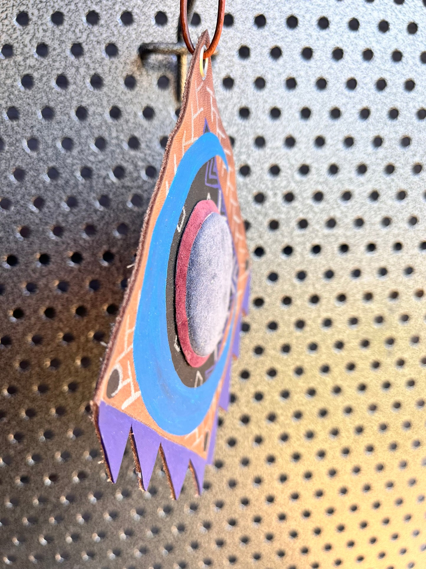 Blue moon leather ornament