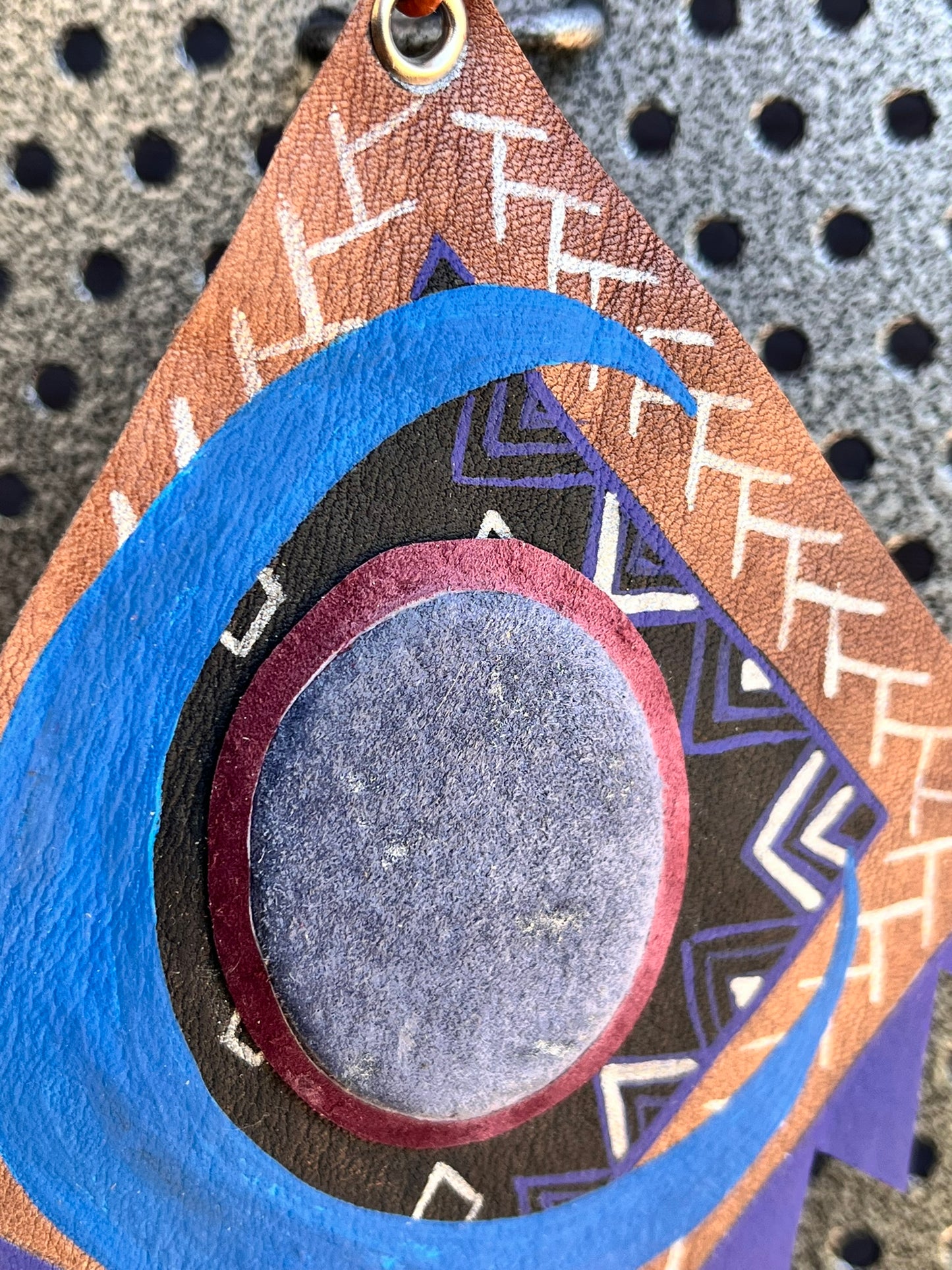 Blue moon leather ornament